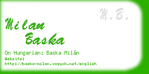 milan baska business card